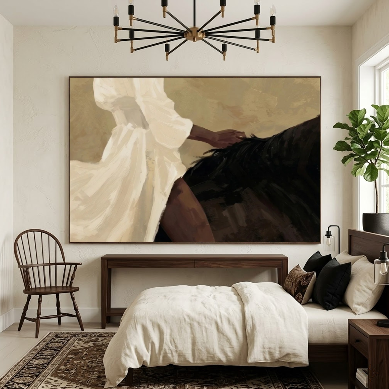 What Size Art Above a Queen Bed? Complete Bedroom Wall Art Size Guide