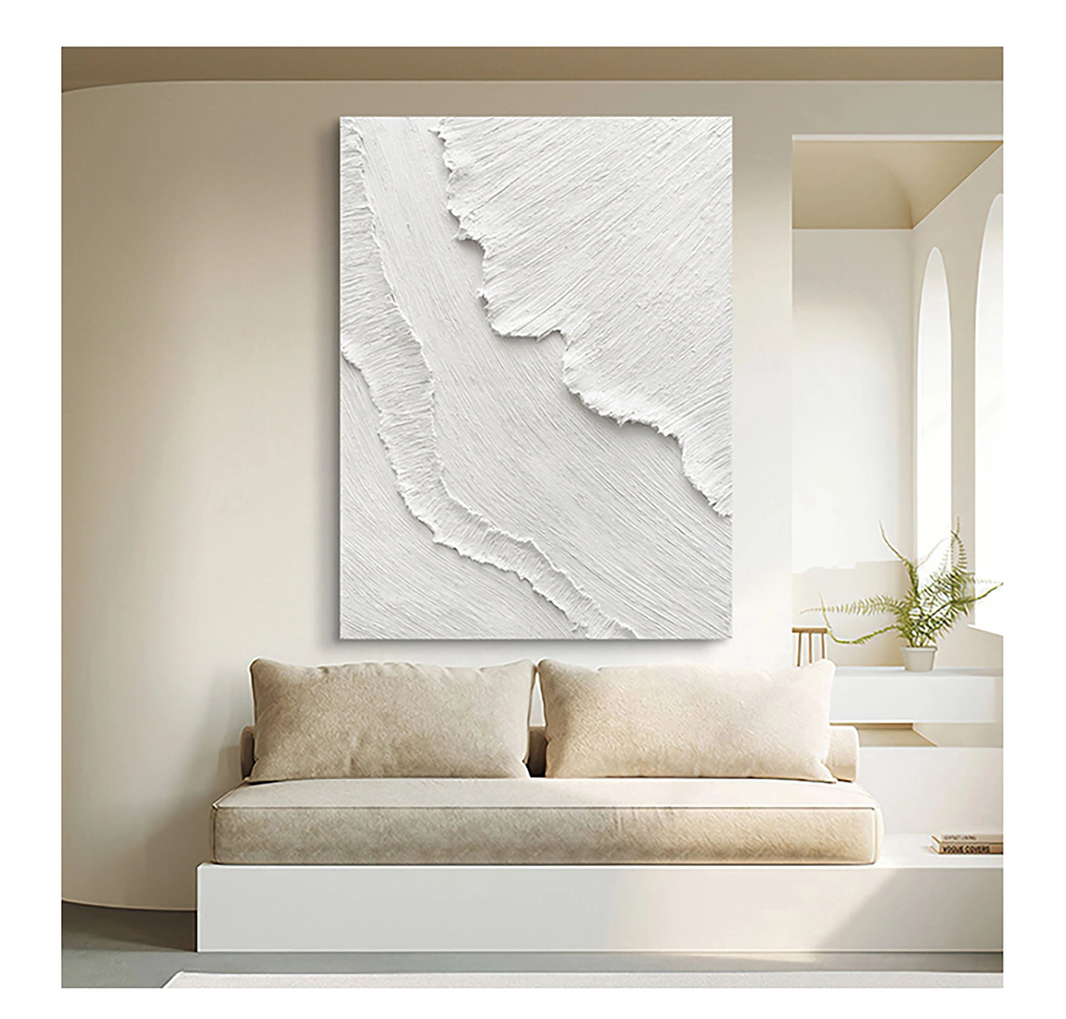 3D Texture Plaster Art Minimalisti Painting on Canvas Original
