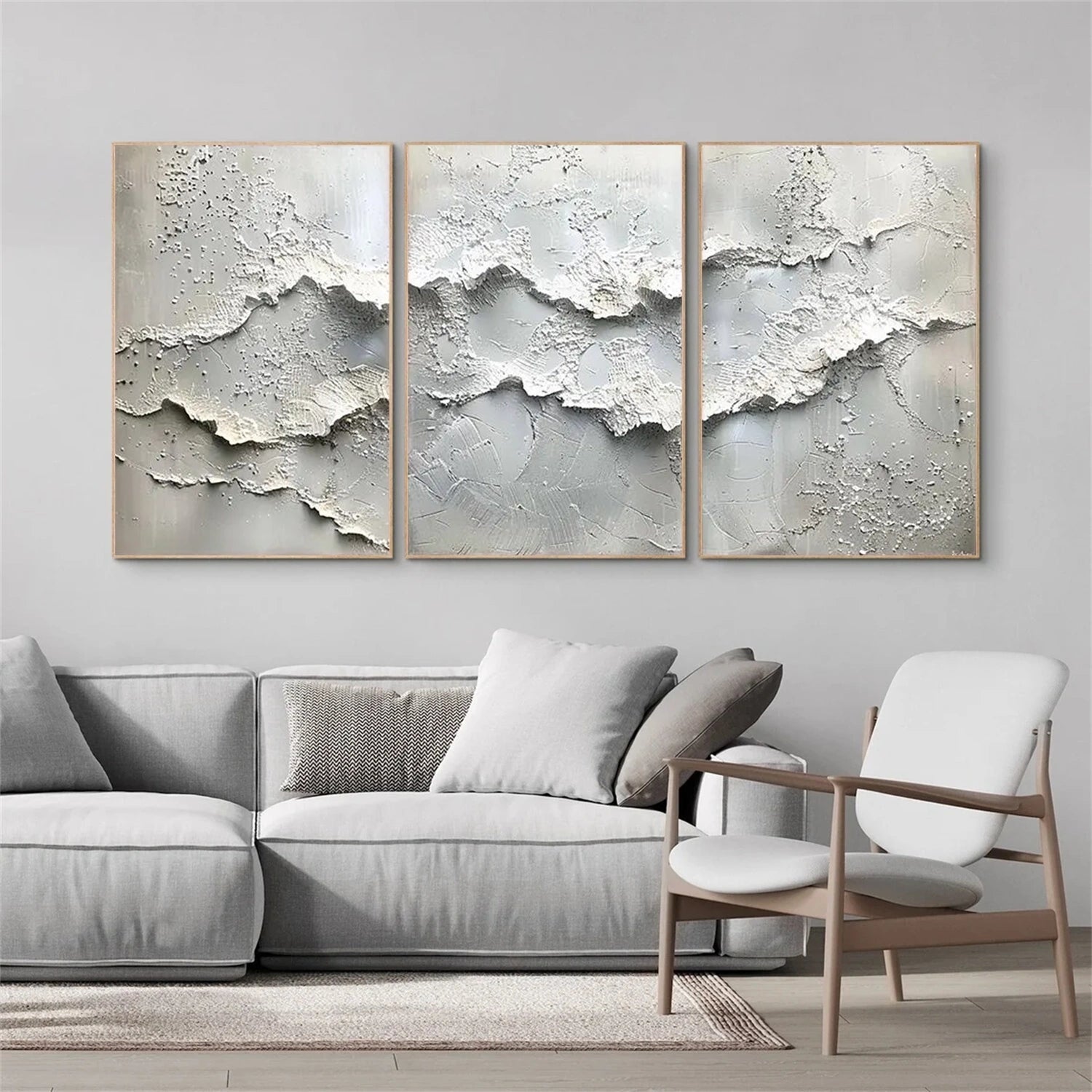 Minimalist Textured Canvas Art Set of 3 #MM329