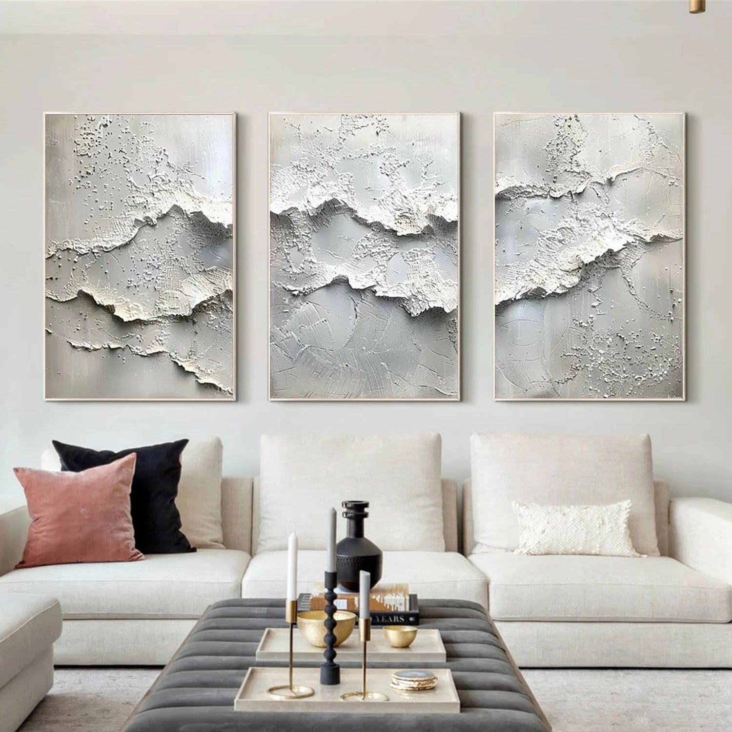 Minimalist Textured Canvas Art Set of 3 #MM329