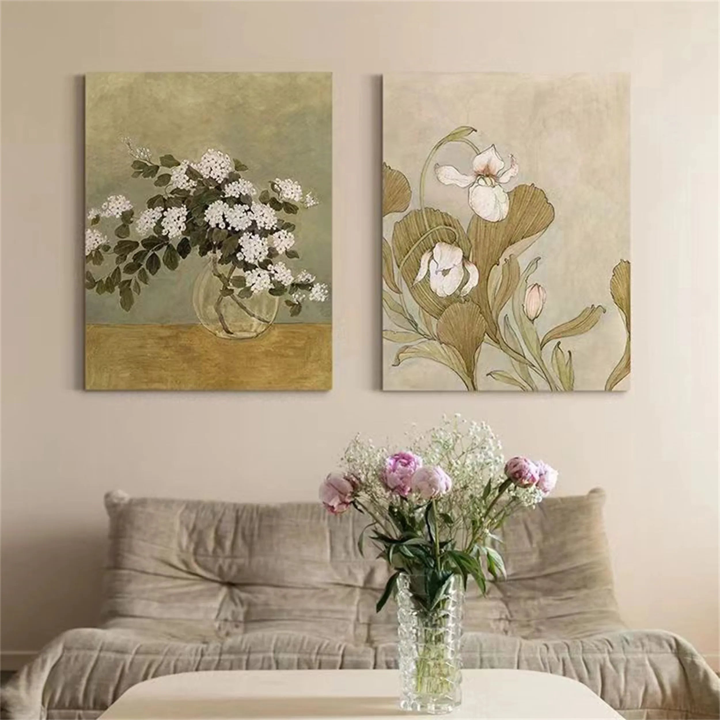Colorful Flower & Tree Abstract Wall Art Set of 2#ML022