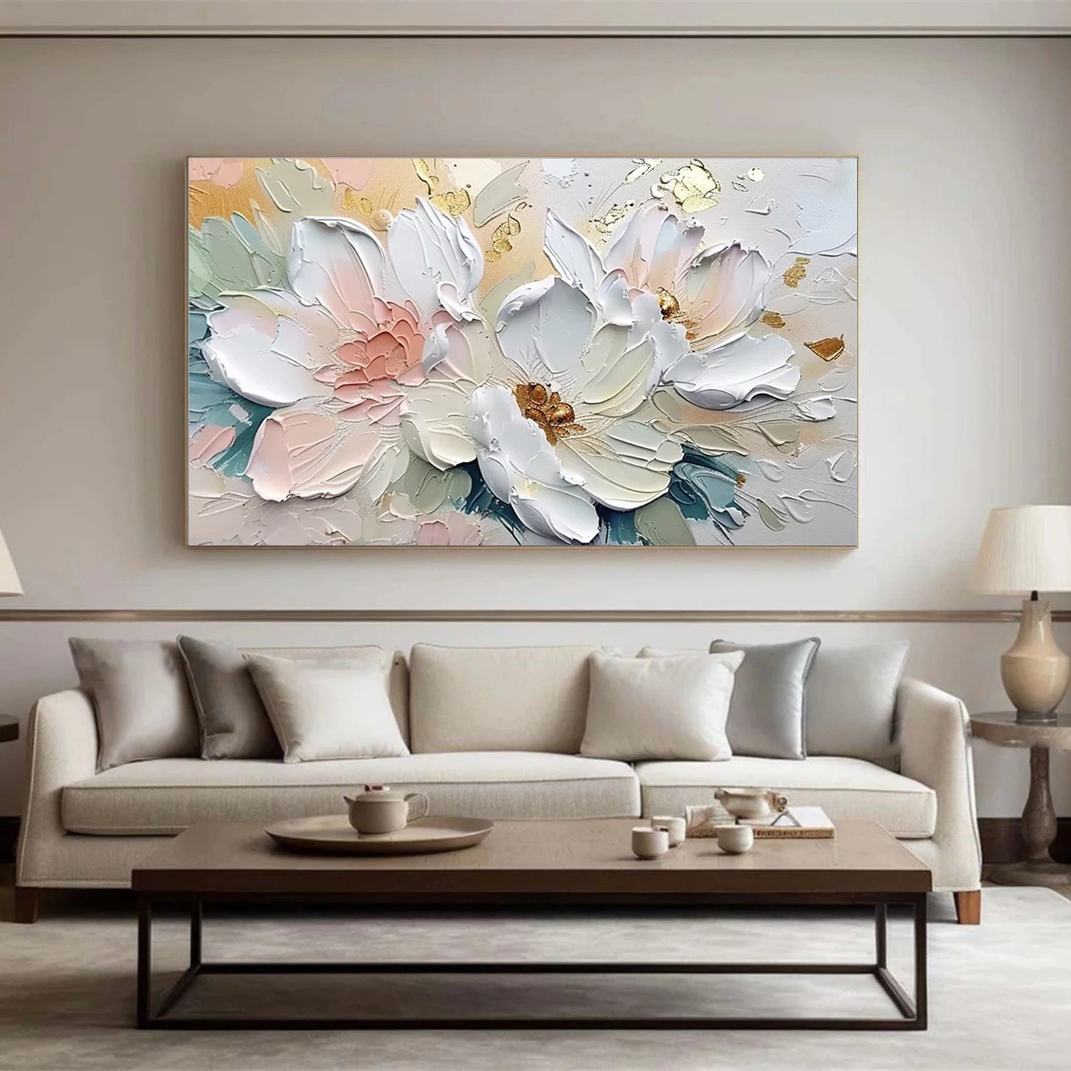 Colorful Flower & Tree Abstract Textured Wall Art #ML087