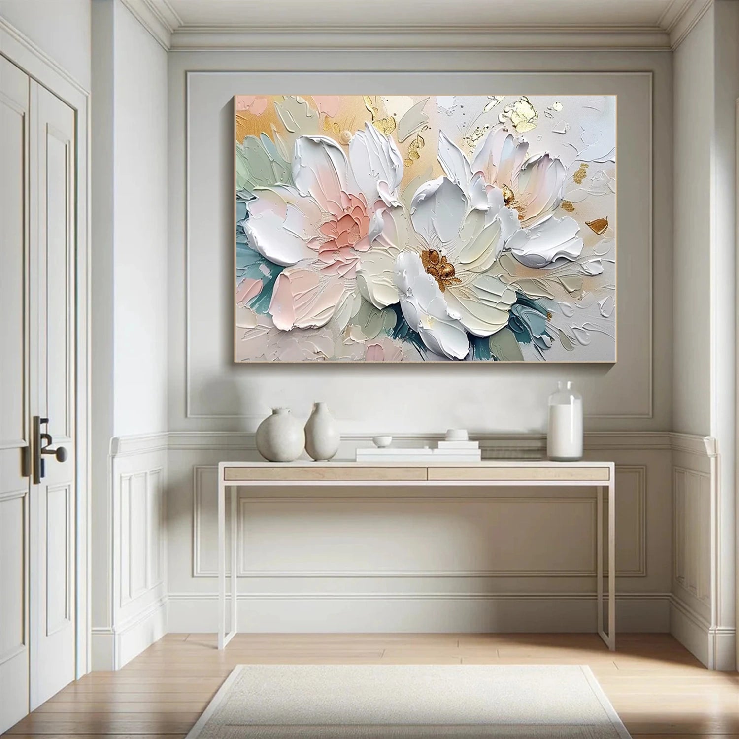 Colorful Flower & Tree Abstract Textured Wall Art #ML087