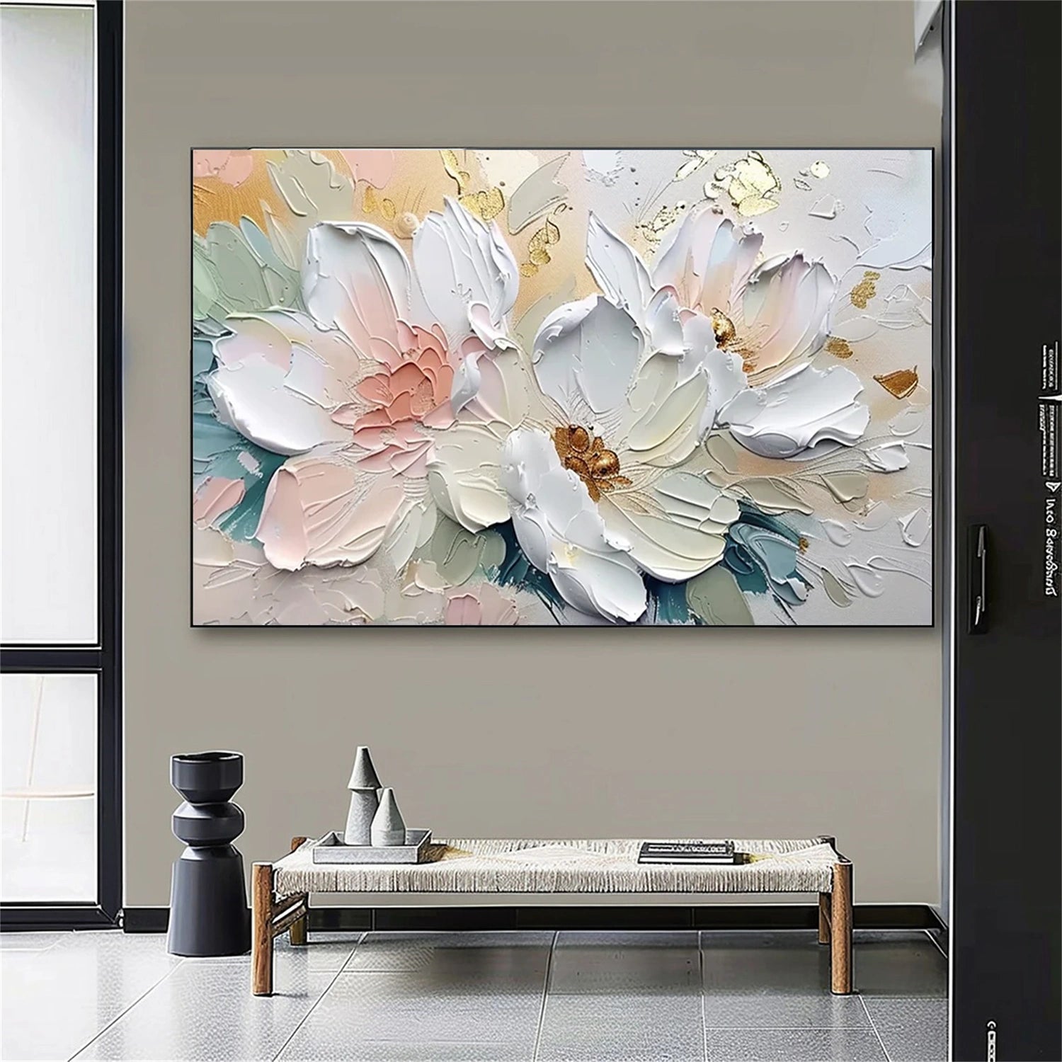 Colorful Flower & Tree Abstract Textured Wall Art #ML087