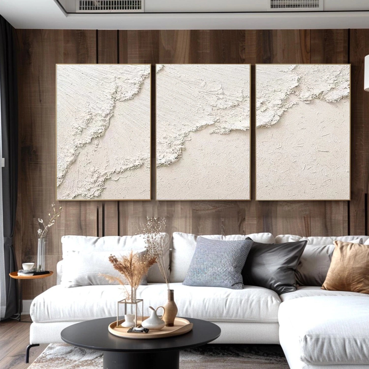 Sea & Sky Abstract Textured Wall Art Set of 3 #MS204