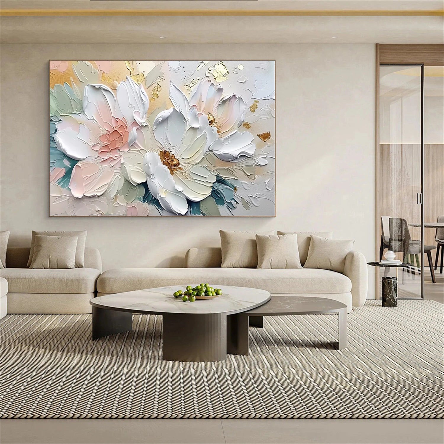Colorful Flower & Tree Abstract Textured Wall Art #ML087
