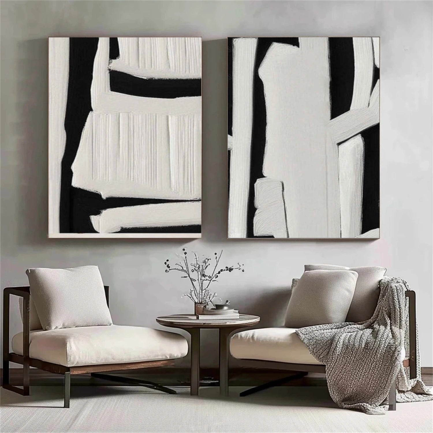 Minimalist Textured Canvas Art Set of 2 #MM362
