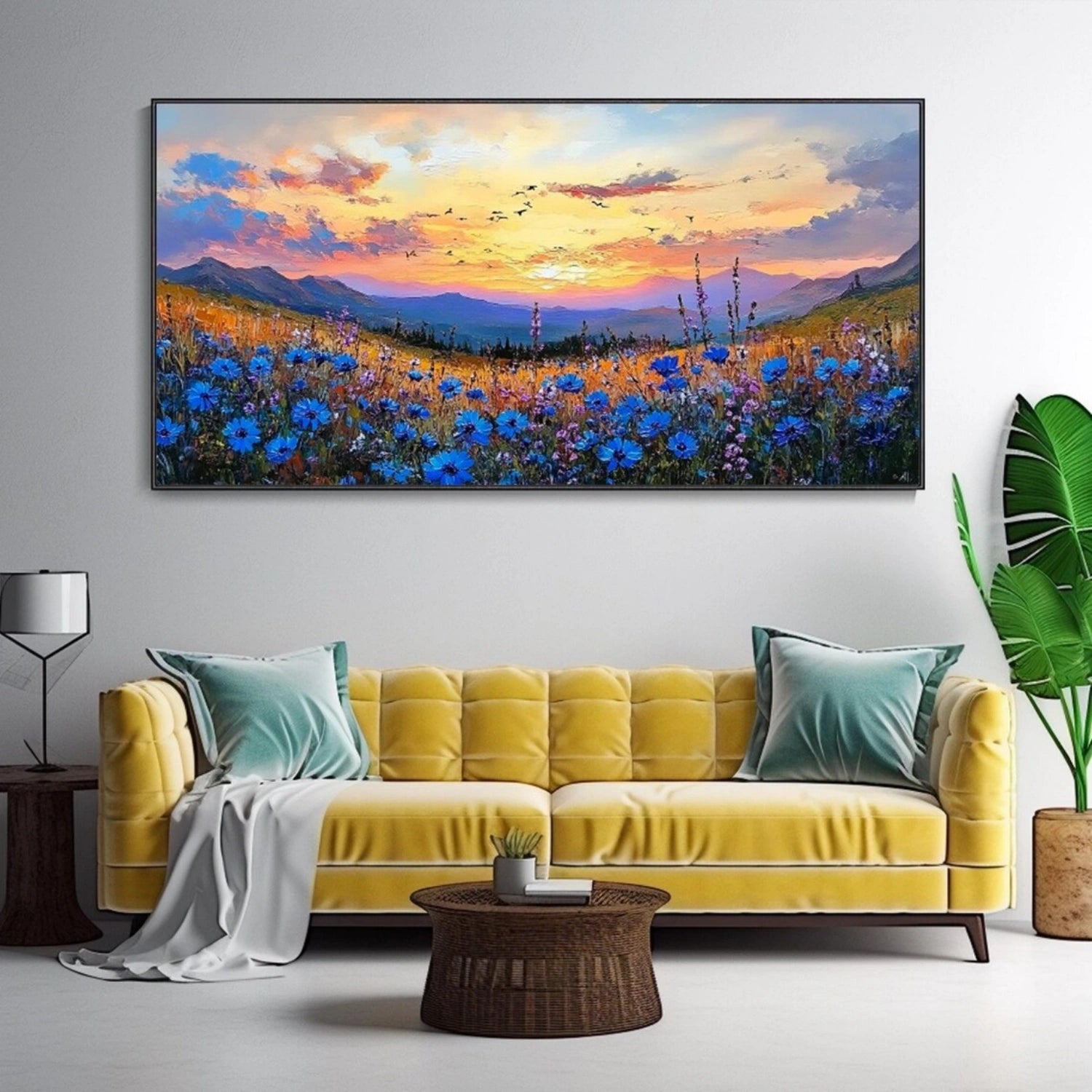 Colorful Flower Abstract Textured Wall Art #ML065