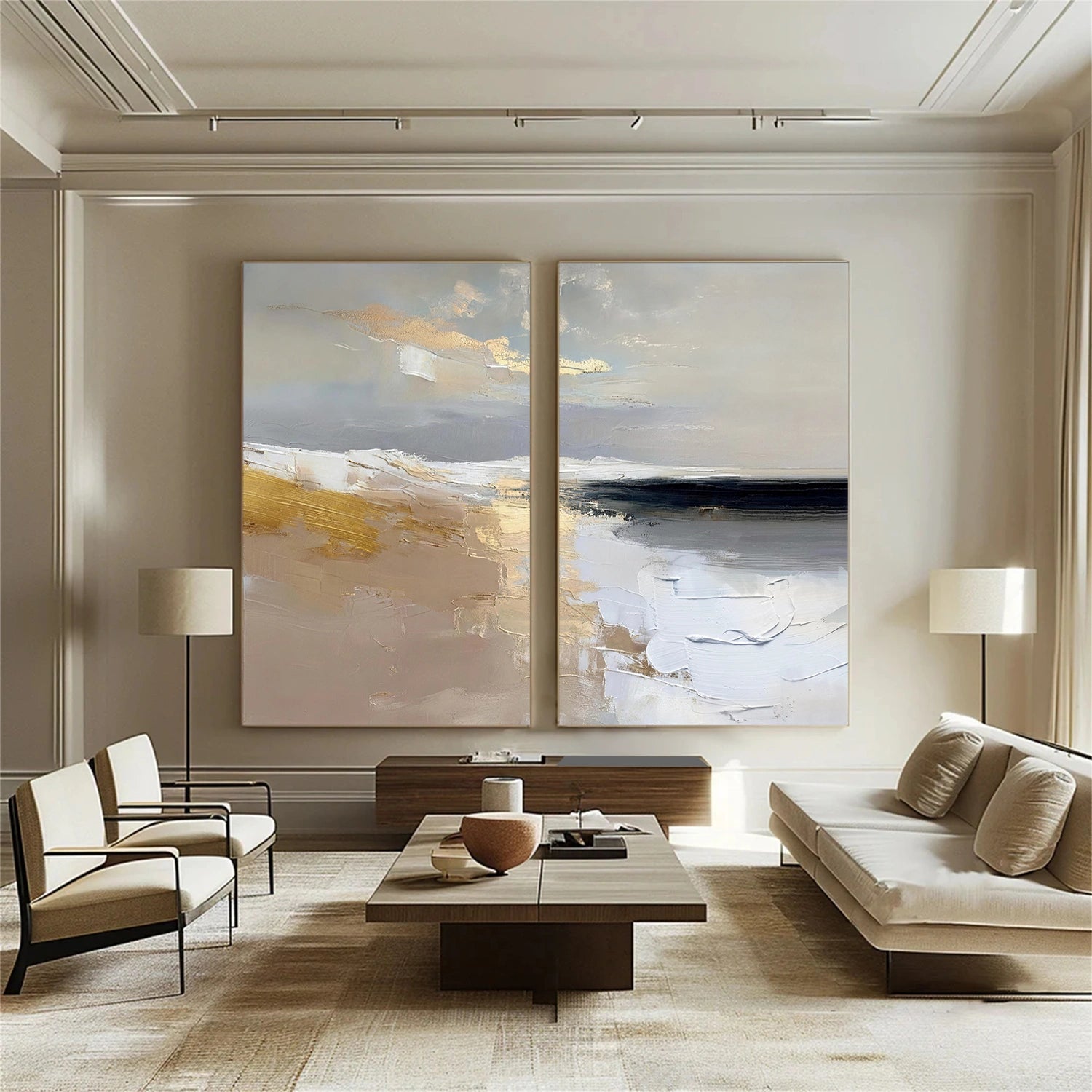 Sea & Sky Abstract Wall Art Set of 2 #MS224