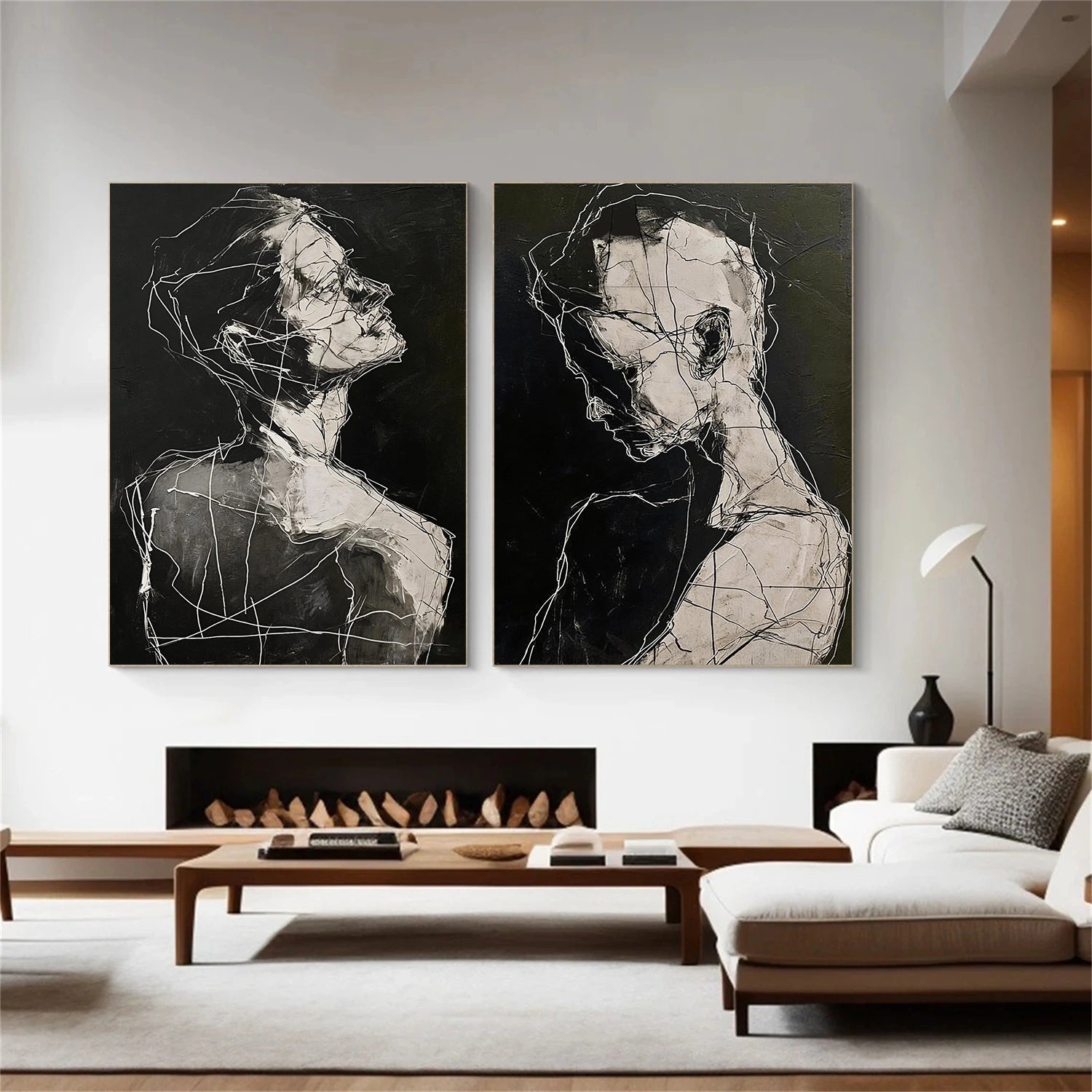 Abstract Portrait Wall Art Set of 2 #AP110