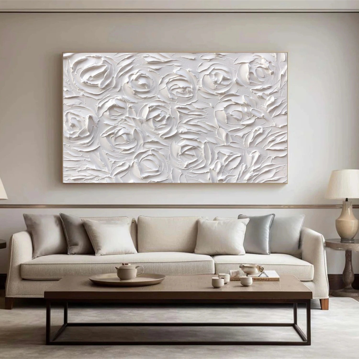 White Minimalistic Textured Art #MM234