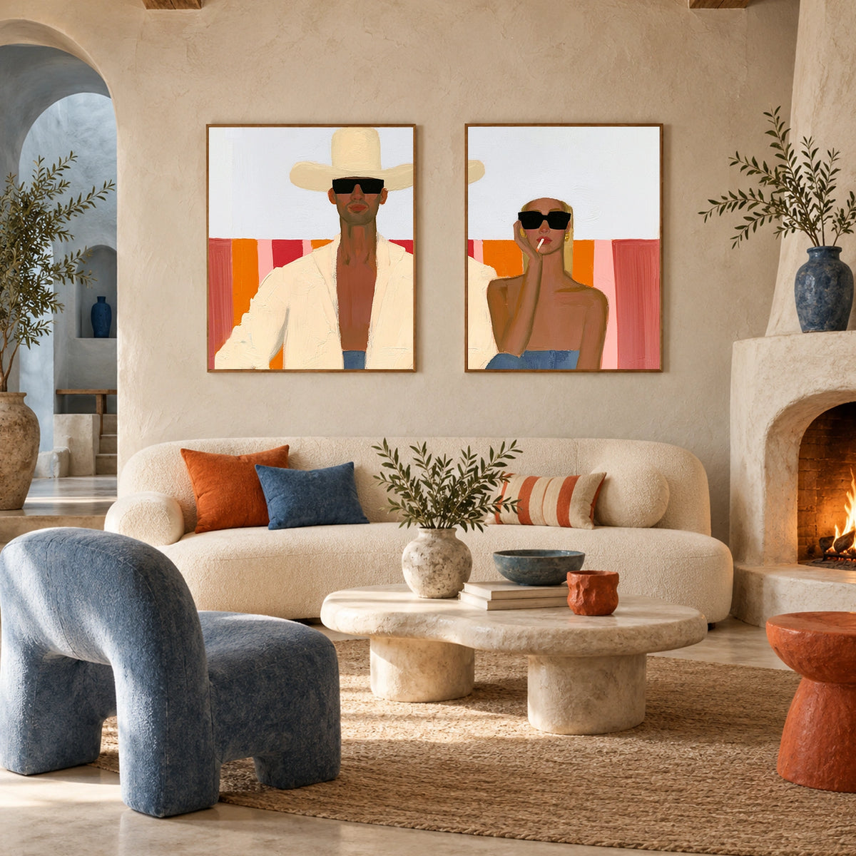 Abstract Portrait Wall Art Set of 2 #AP150