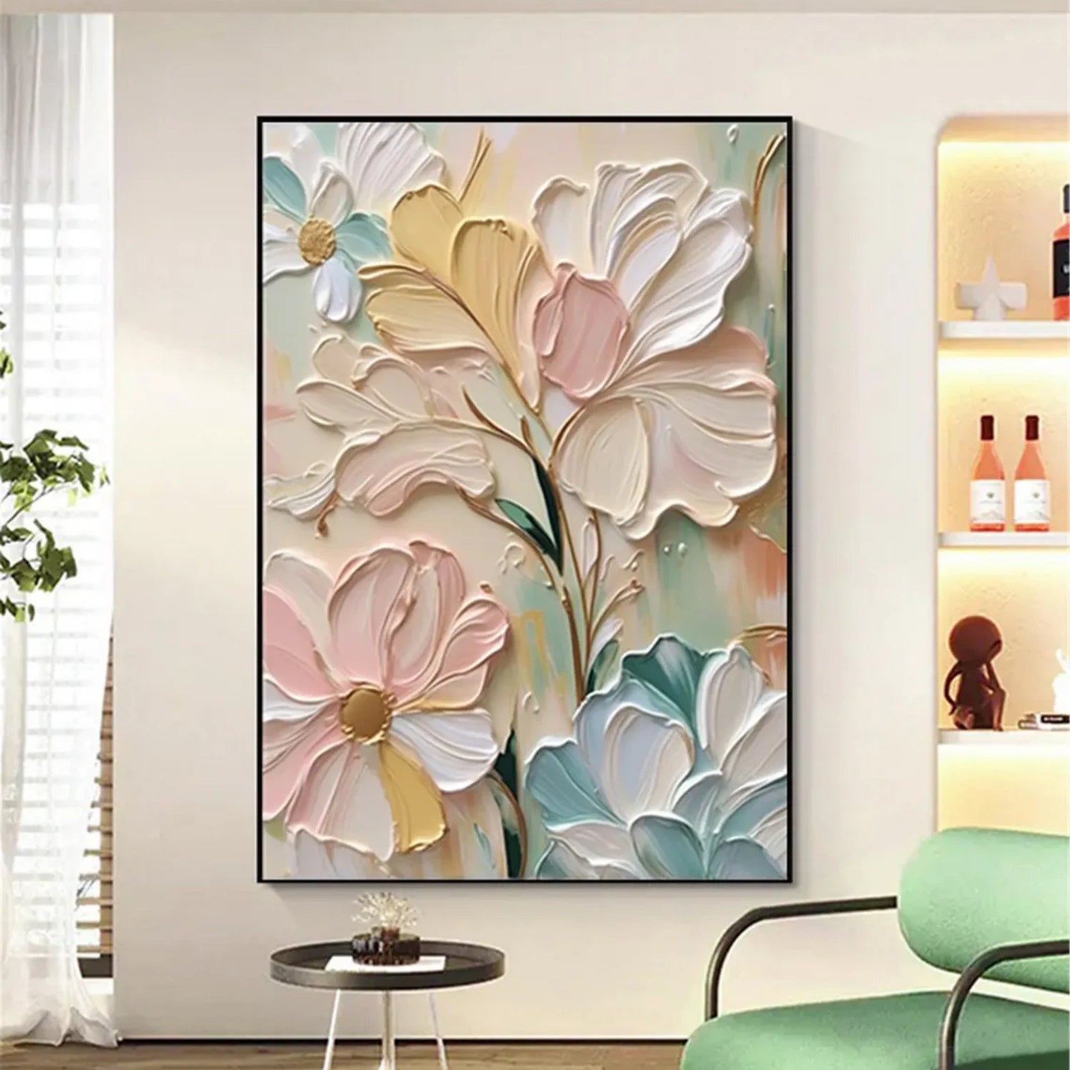 Colorful Flower & Tree Abstract Textured Wall Art #ML080
