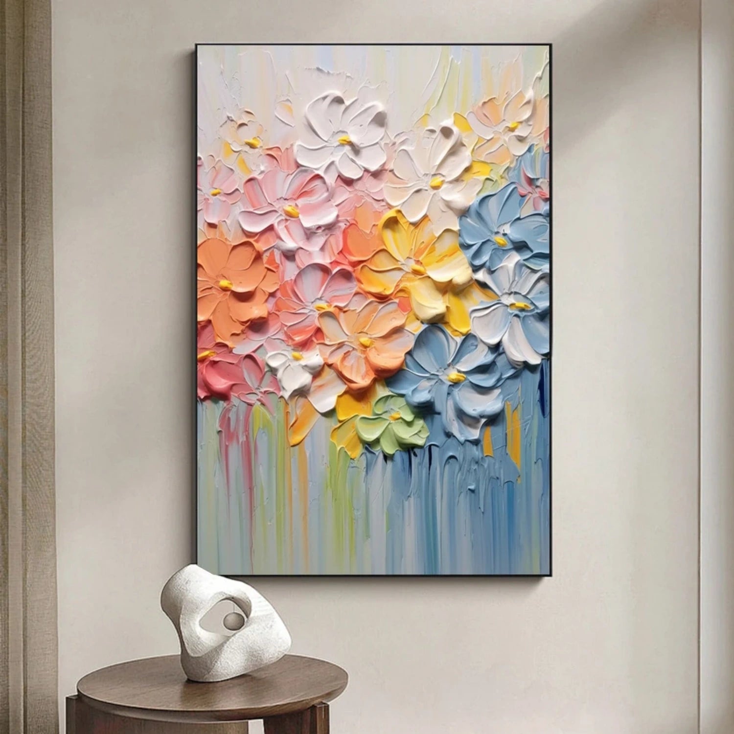 Colorful Flower & Tree Abstract Textured Wall Art #ML081