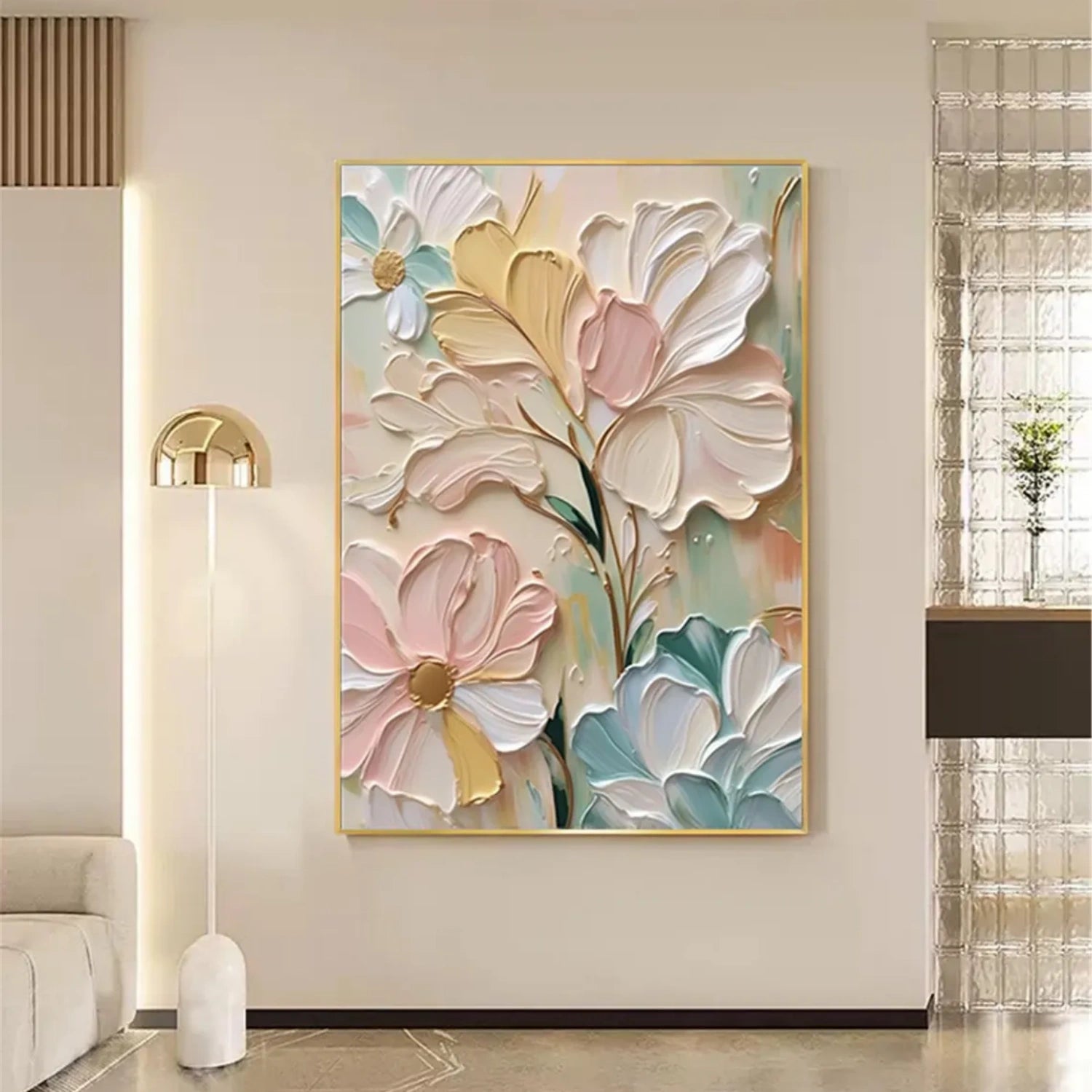 Colorful Flower & Tree Abstract Textured Wall Art #ML080