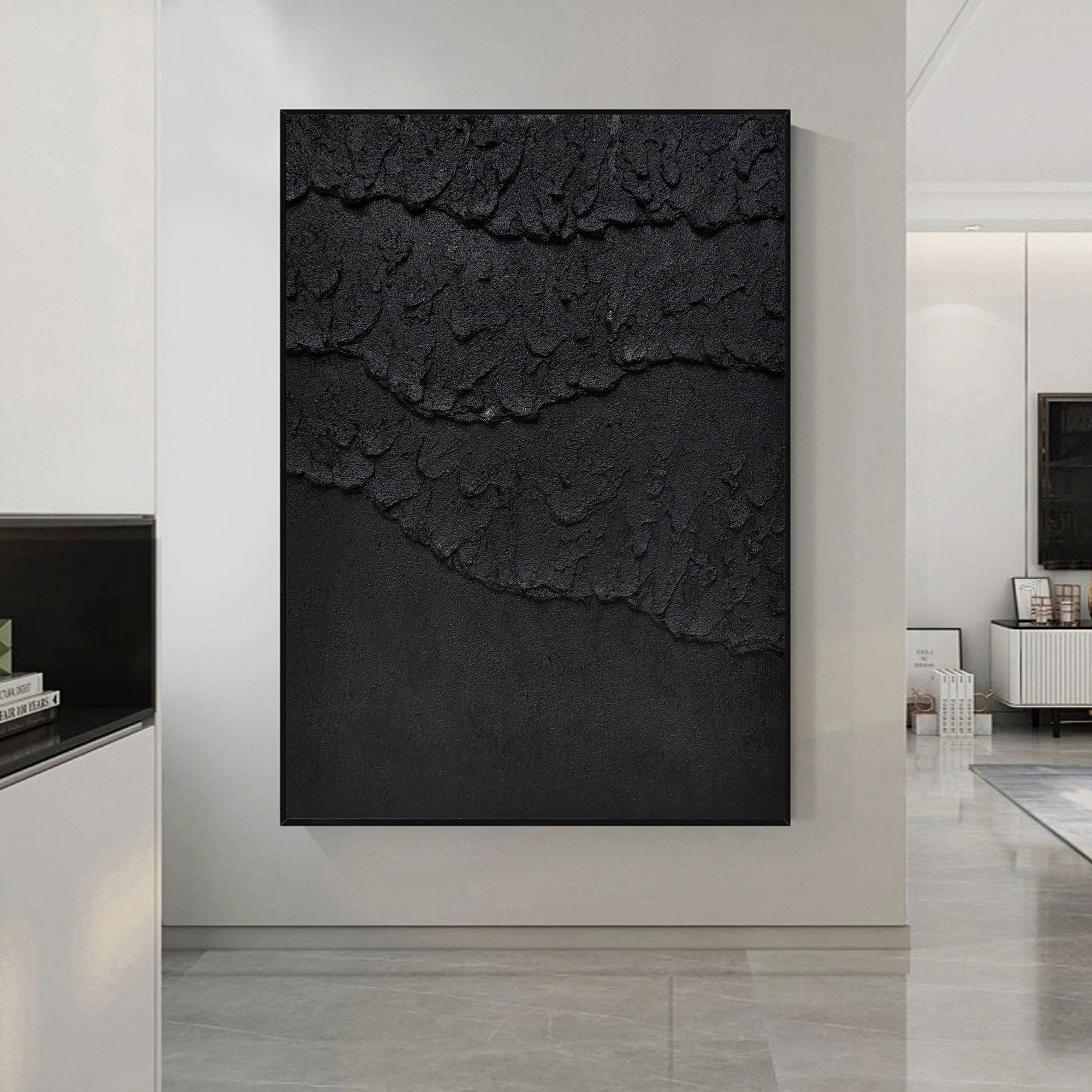 Plaster Sea Slaps Minimalist Painting Original Large Wall Decor