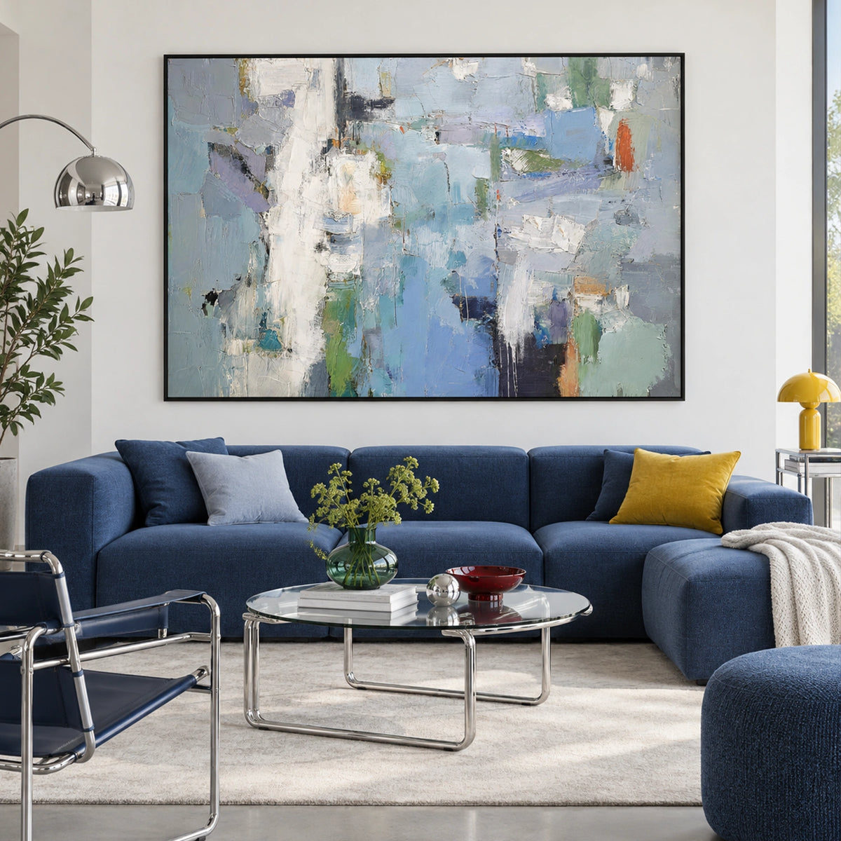 Blue Abstract Canvas Art #WS1147
