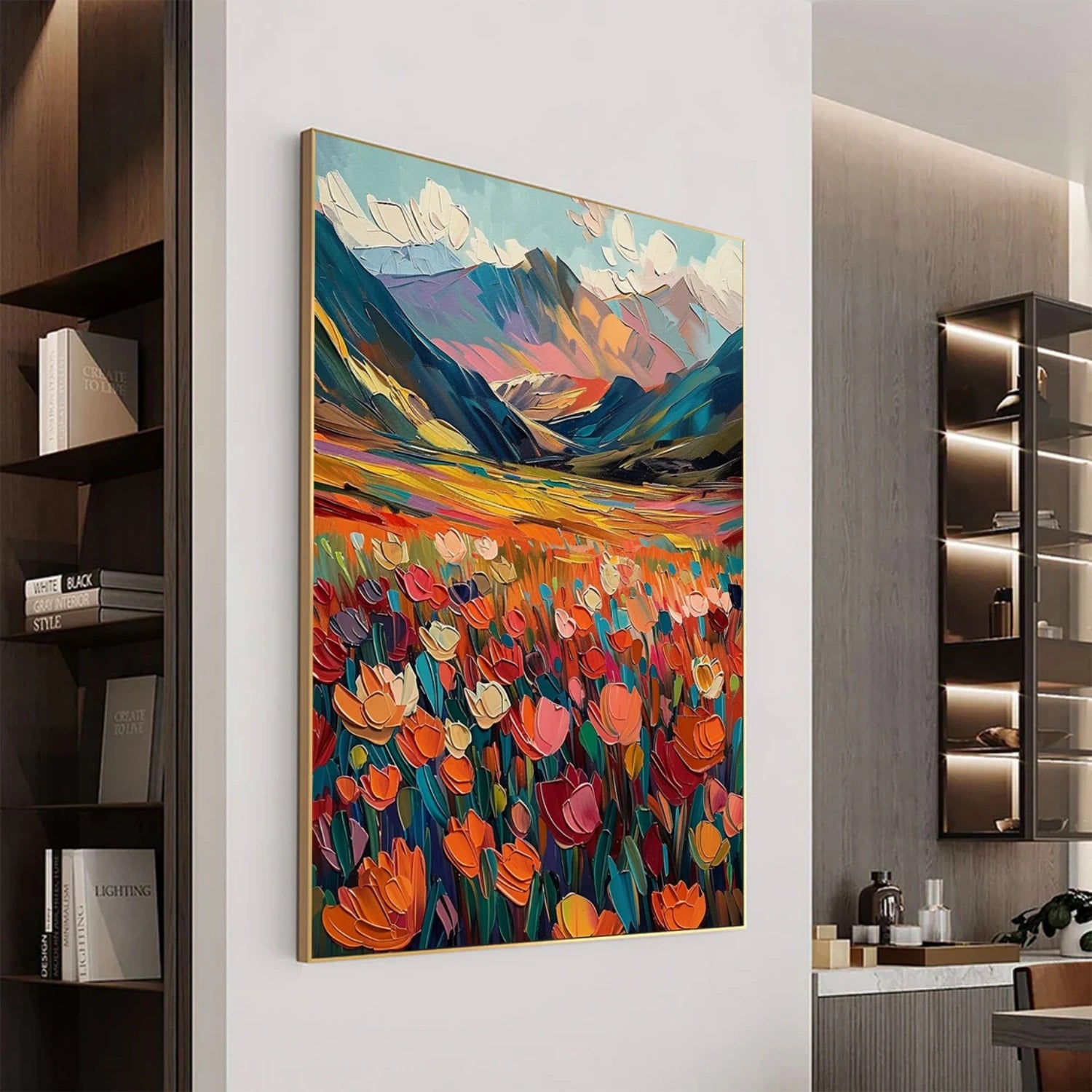 Colorful Flower Abstract Textured Wall Art #ML076