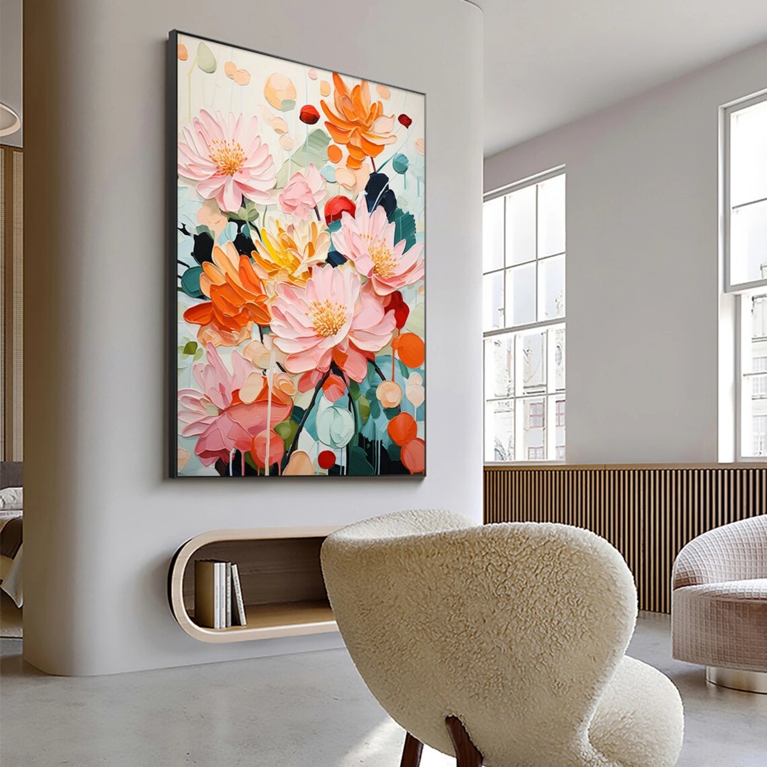 Colorful Flower & Tree Abstract Textured Wall Art #ML082