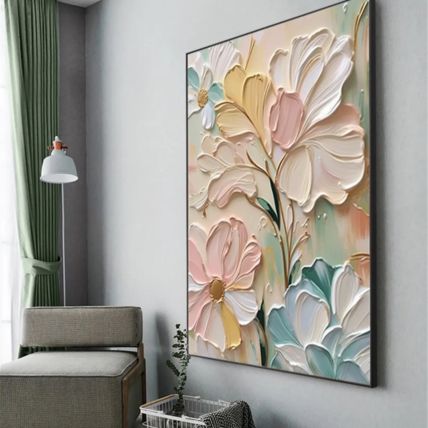 Colorful Flower & Tree Abstract Textured Wall Art #ML080