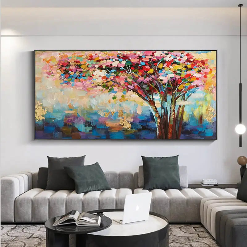 Colorful Flower & Tree Abstract Wall Art #ML001
