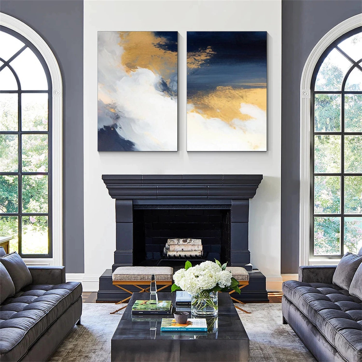 Abstract Canvas Art Set of 2 #WS965