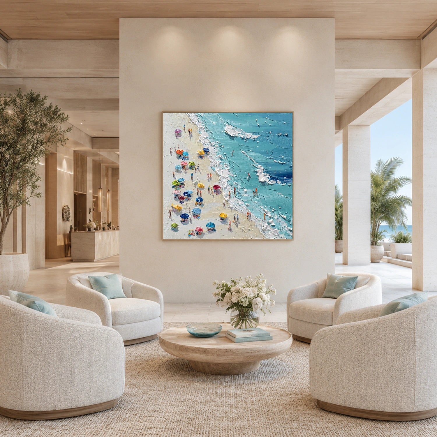 Sea & Sky Abstract Textured Wall Art #MS326
