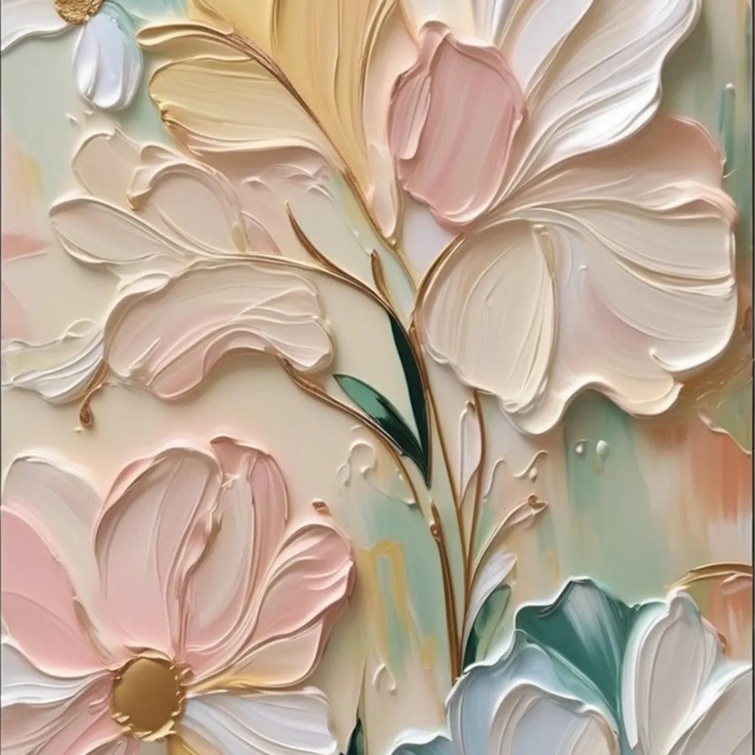 Colorful Flower & Tree Abstract Textured Wall Art #ML080