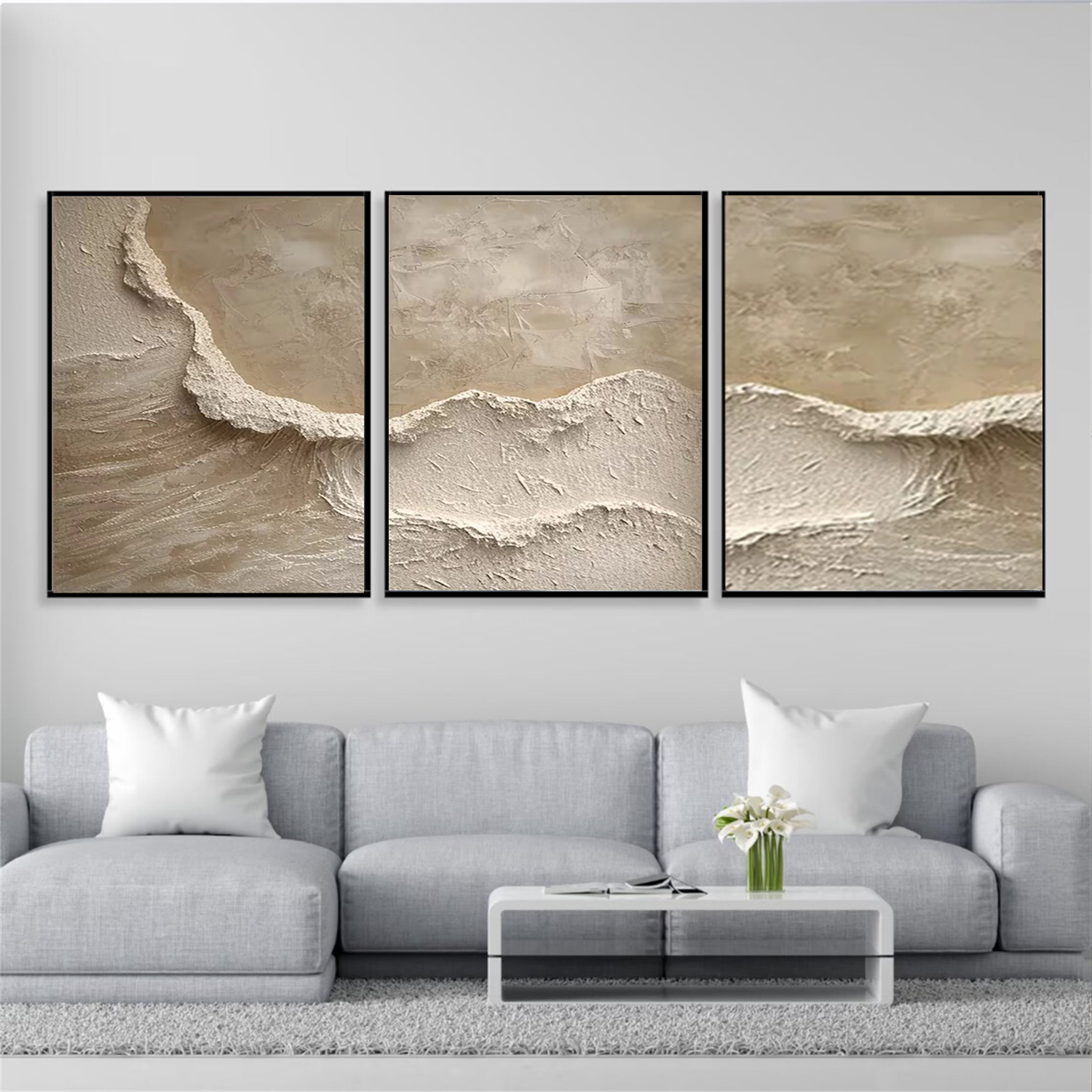 Minimalist Textured Canvas Art Set of 3 #MM257