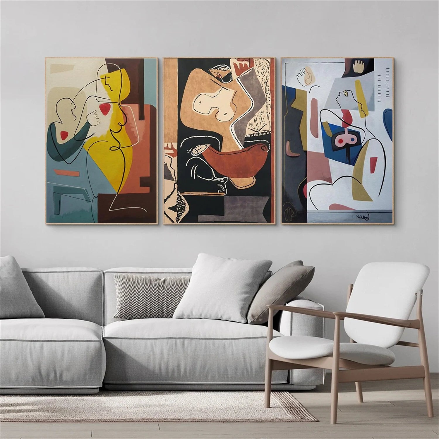 Abstract Portrait Wall Art Set of 3 #AP064
