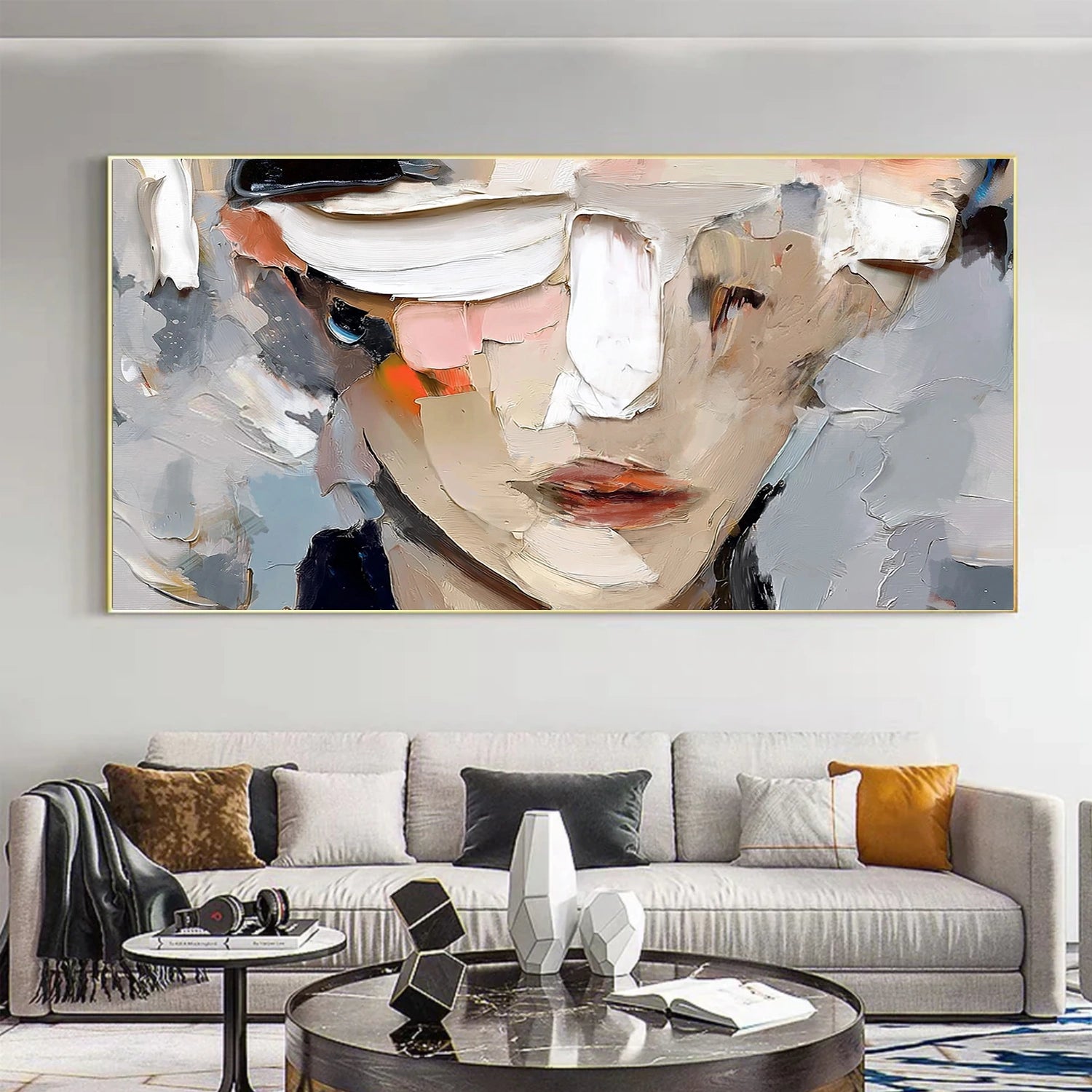 Abstract Portrait Textured Wall Art #AP122