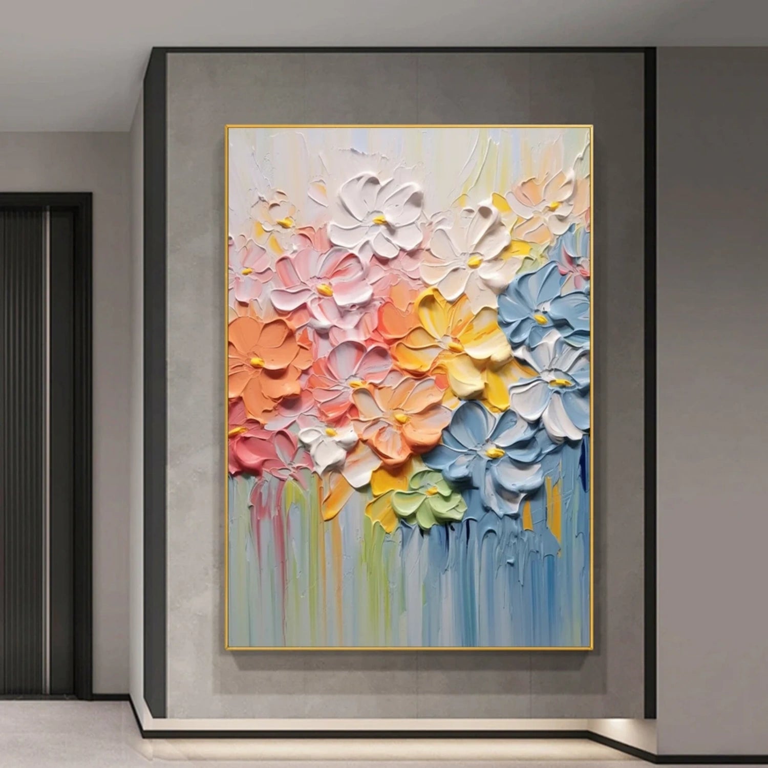 Colorful Flower & Tree Abstract Textured Wall Art #ML081