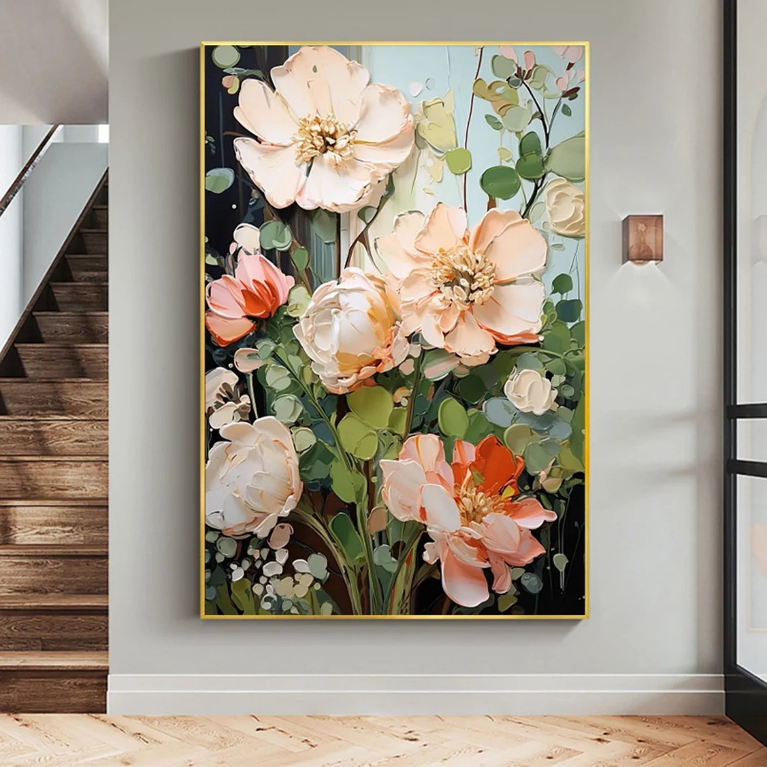 Colorful Flower & Tree Abstract Textured Wall Art #ML083