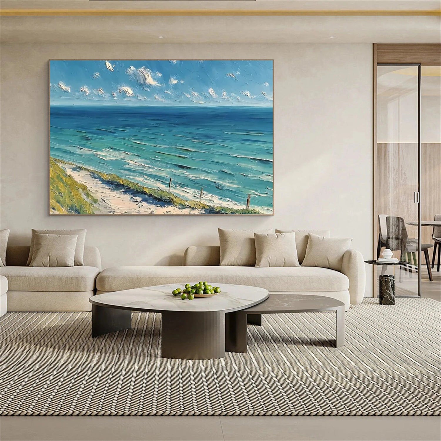 Sea & Sky Abstract Textured Wall Art #MS162