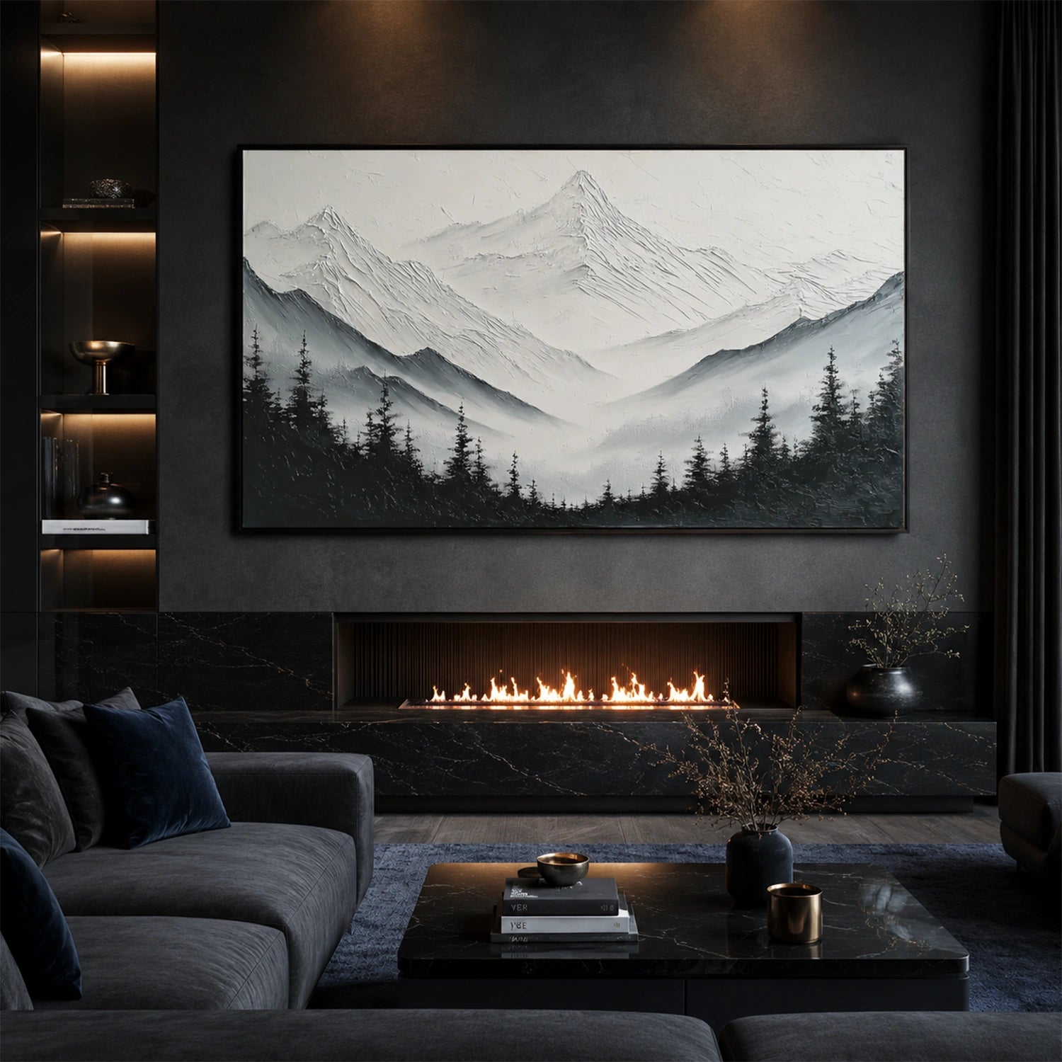 Abstract Mountain Canvas Art #MM414