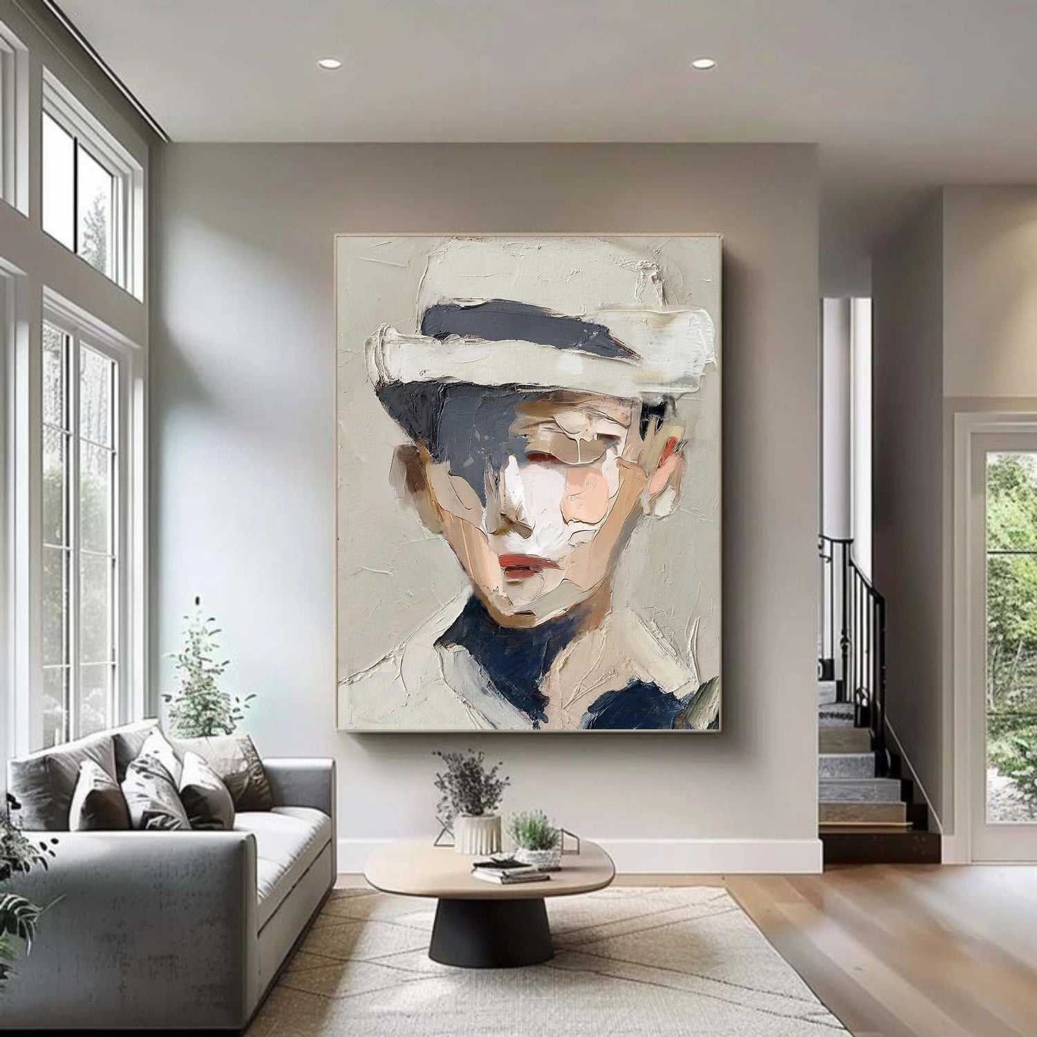 Abstract Portrait Textured Wall Art #AP120