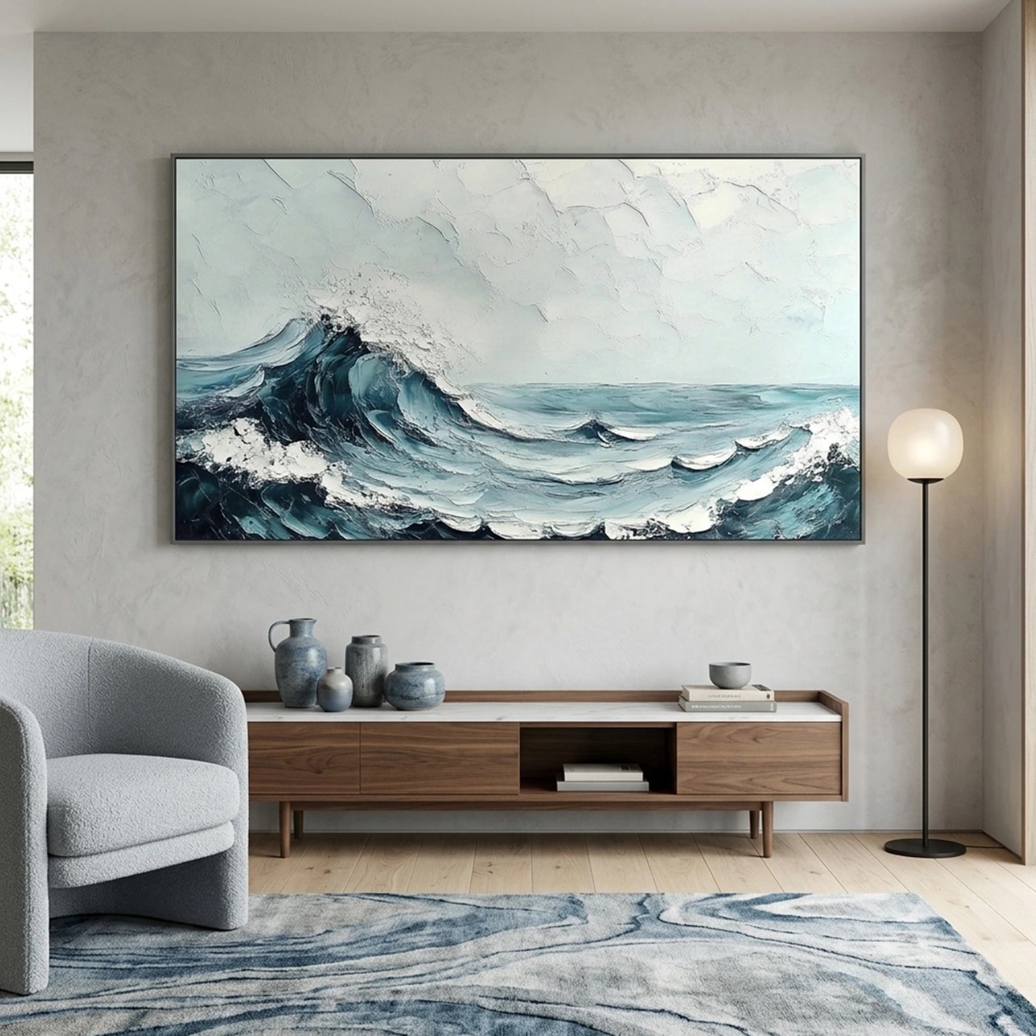 Sea & Sky Abstract Textured Wall Art #MS310