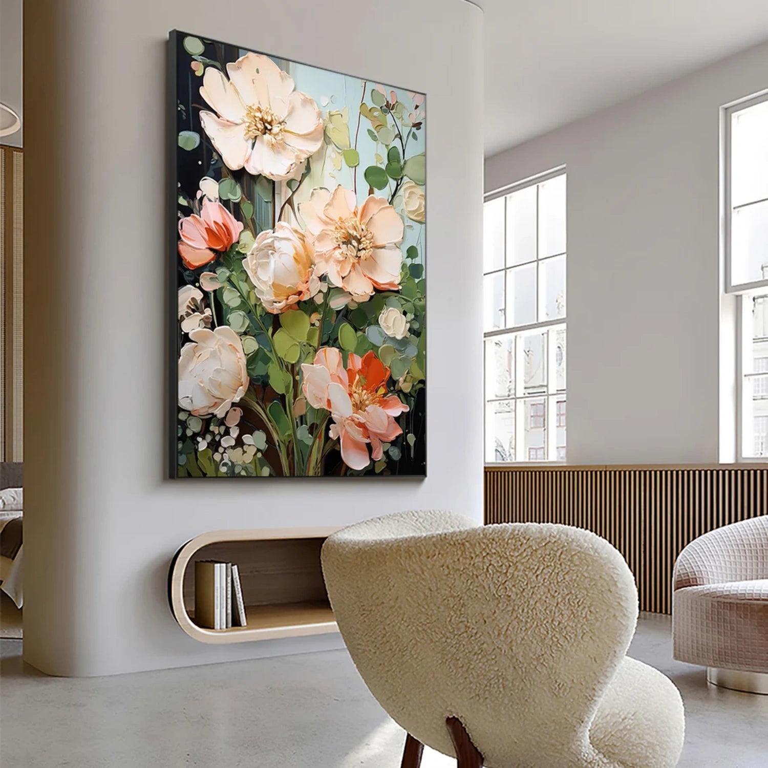 Colorful Flower & Tree Abstract Textured Wall Art #ML083