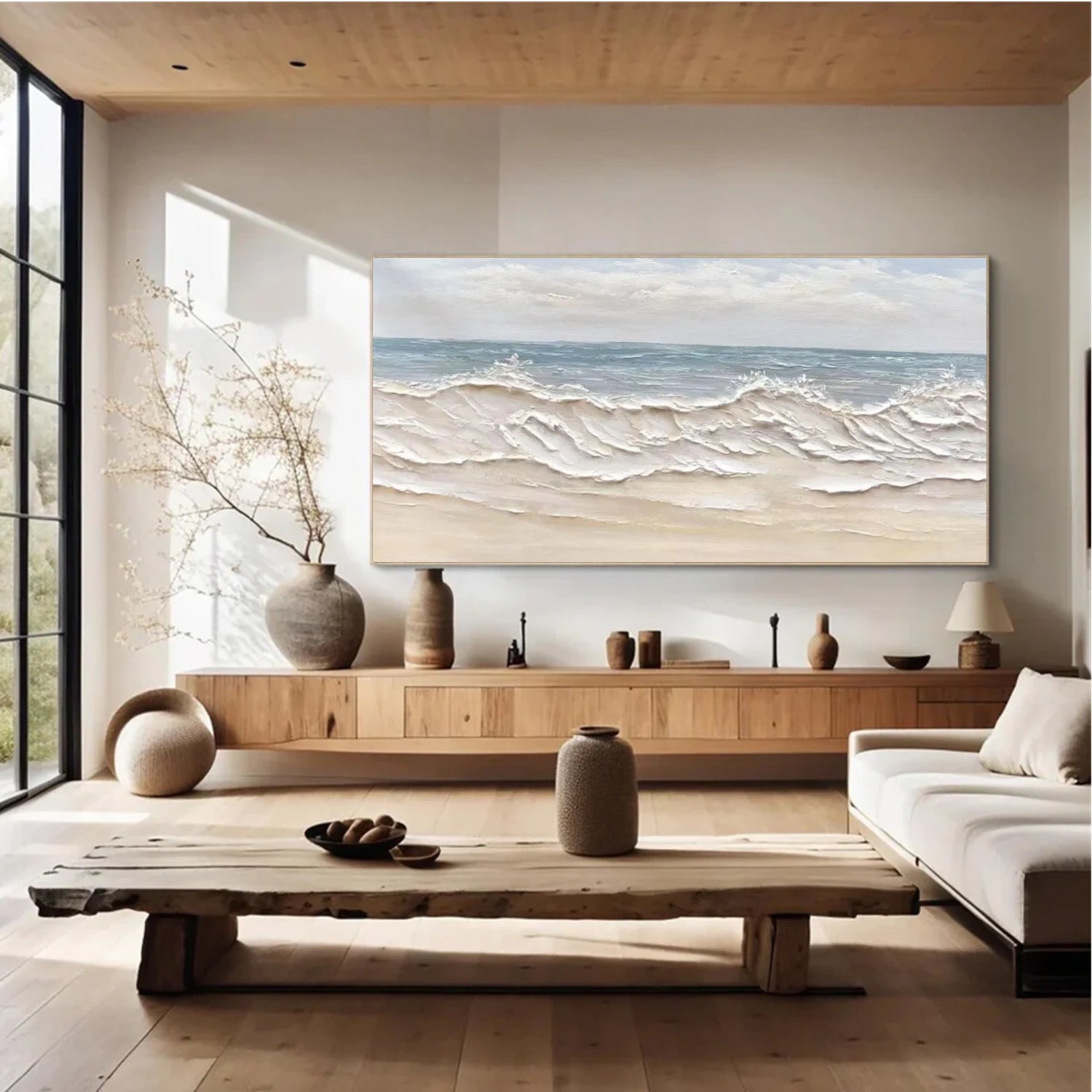 Sea & Sky Abstract Textured Wall Art #MS191