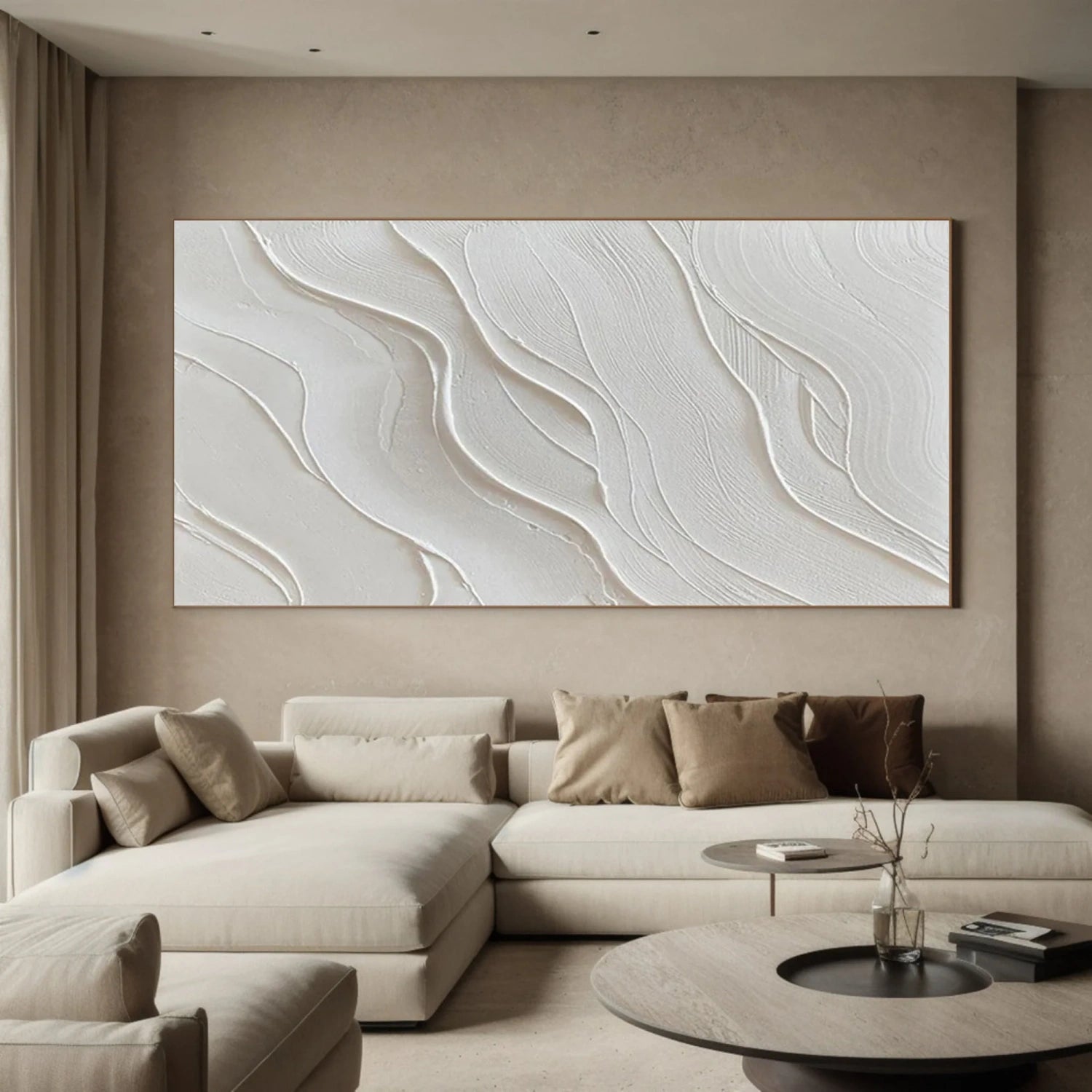 White Minimalistic Textured Art #MM225