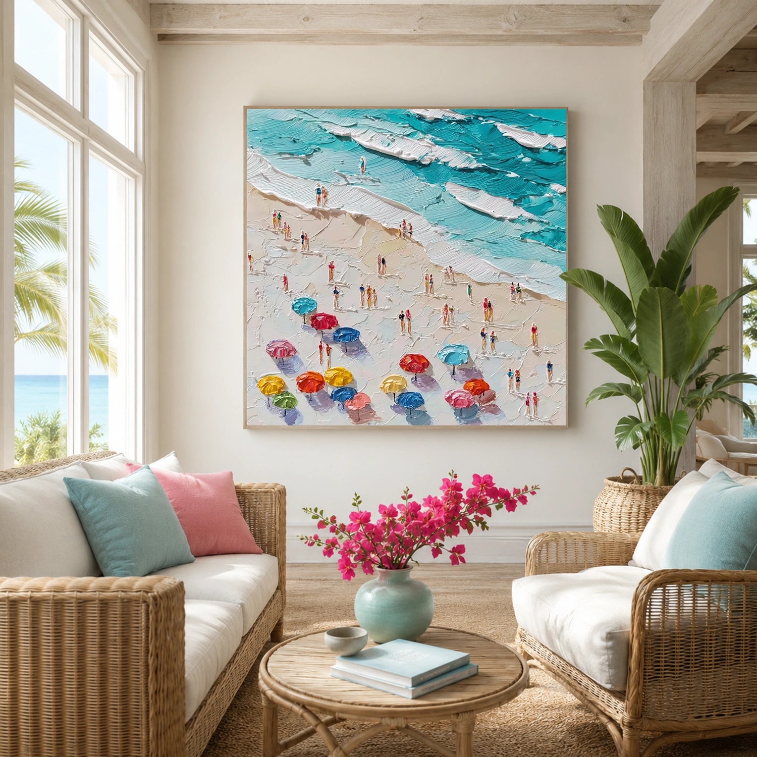 Sea & Sky Abstract Textured Wall Art #MS332