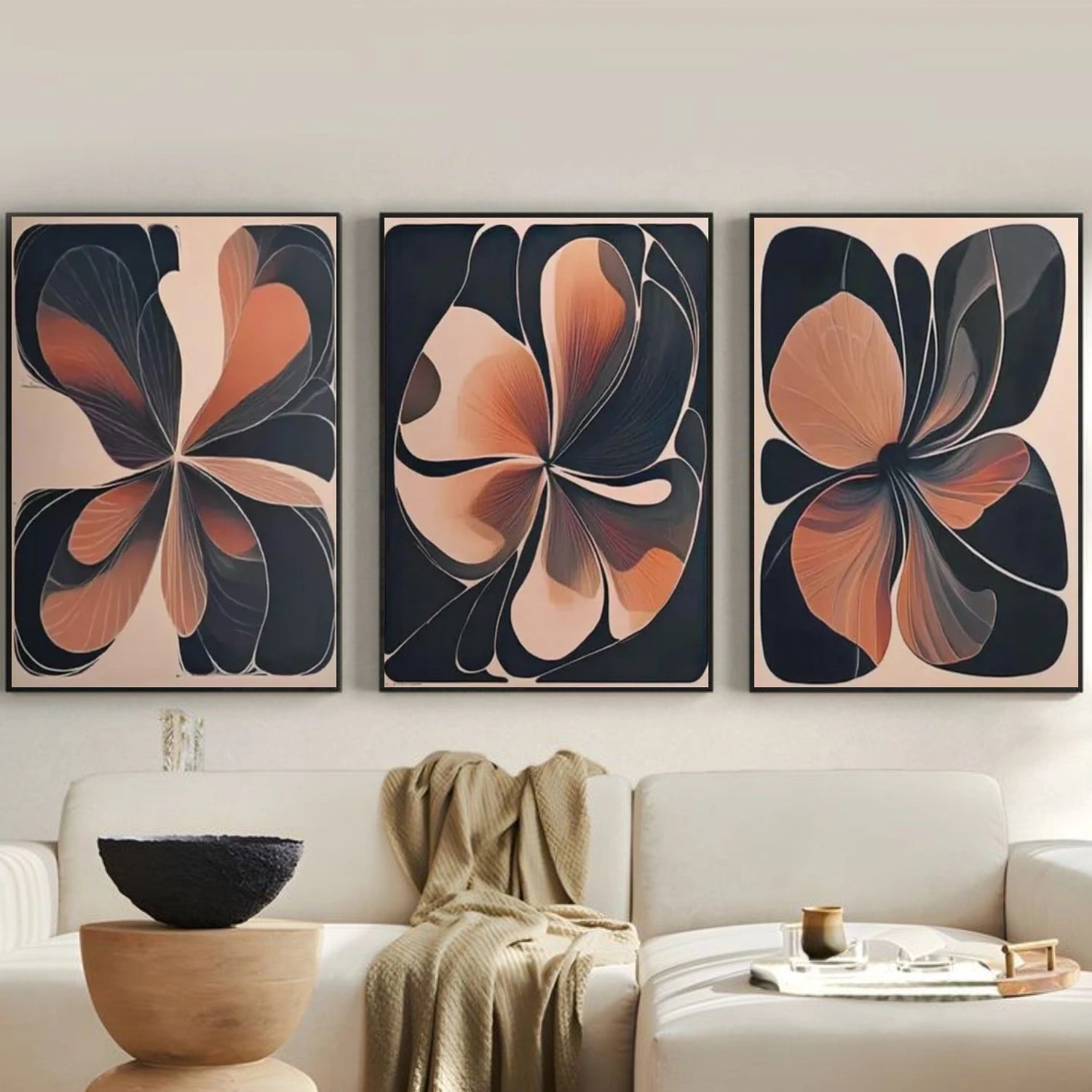Flower & Tree Abstract Wall Art Set of 3 #ML153