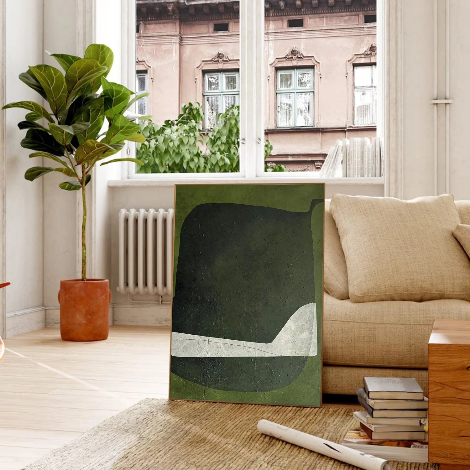 Green Abstract Art Painting #WS663