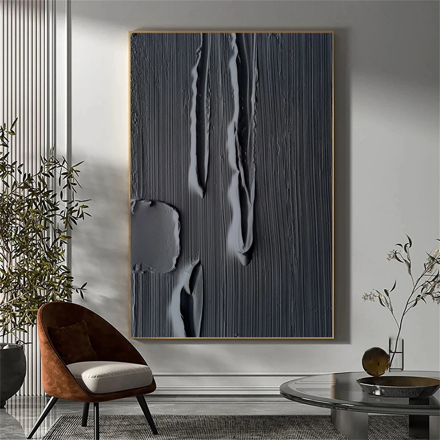 Black Minimalistic Textured Art #MM238