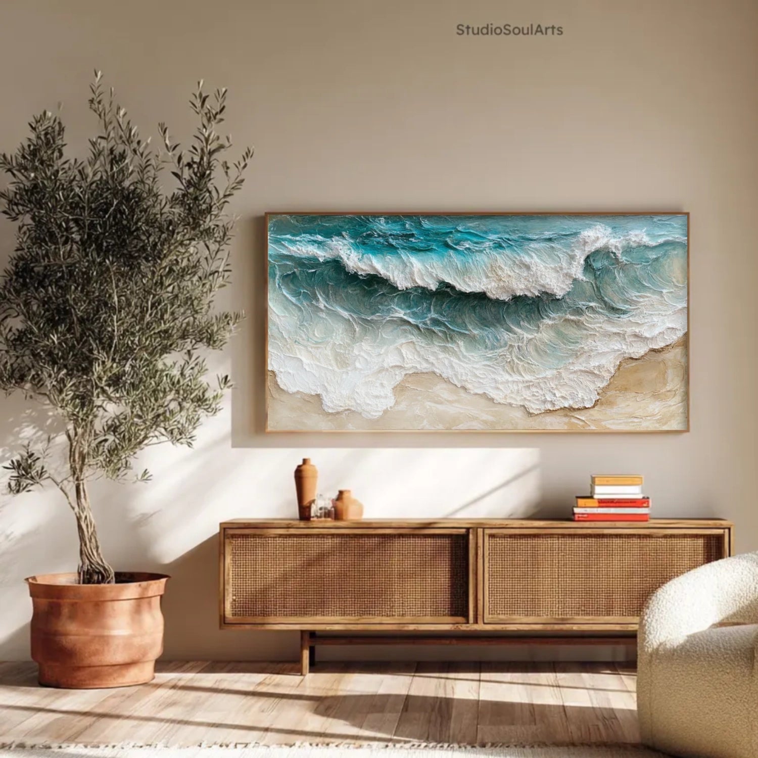 Sea & Sky Abstract Textured Wall Art #MS207