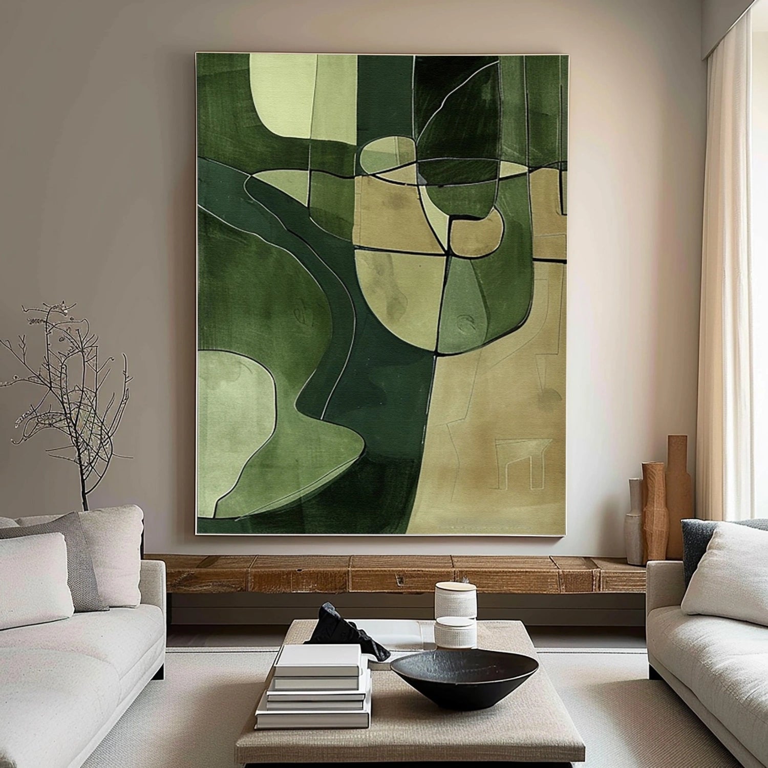 Green Abstract Art Painting #WS452