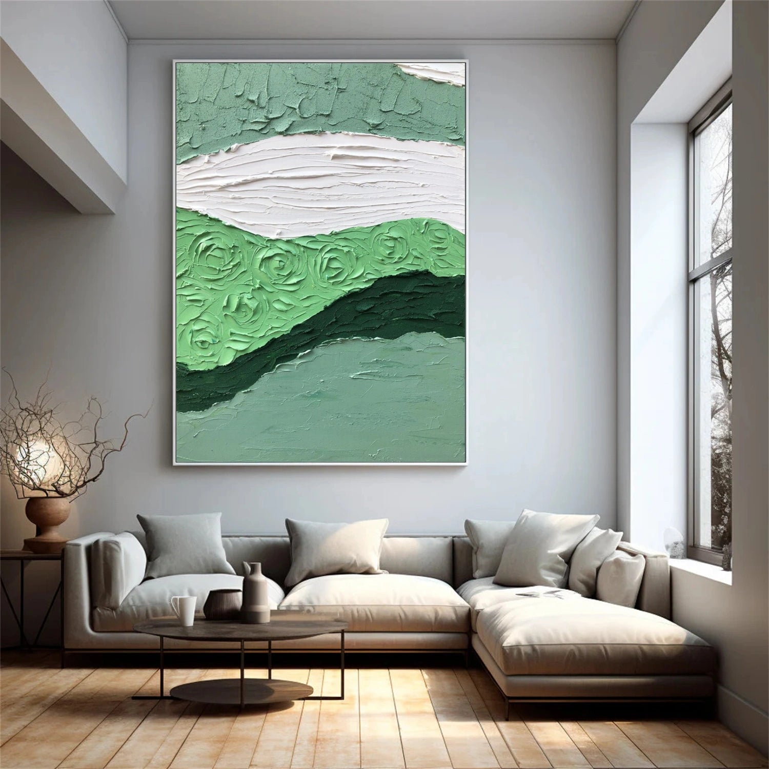 Green Minimalistic Textured Art #MM227