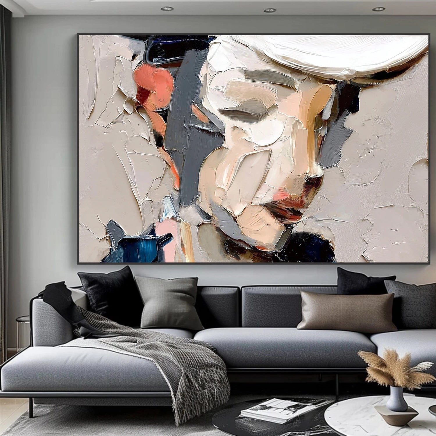Abstract Portrait Textured Wall Art #AP123