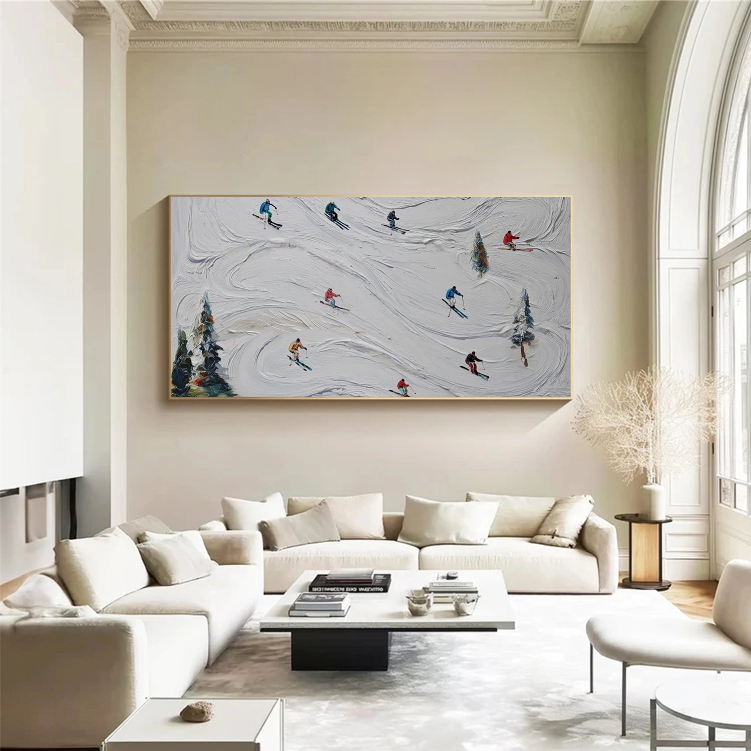 Skiing Sport Textured Wall Art #SA066