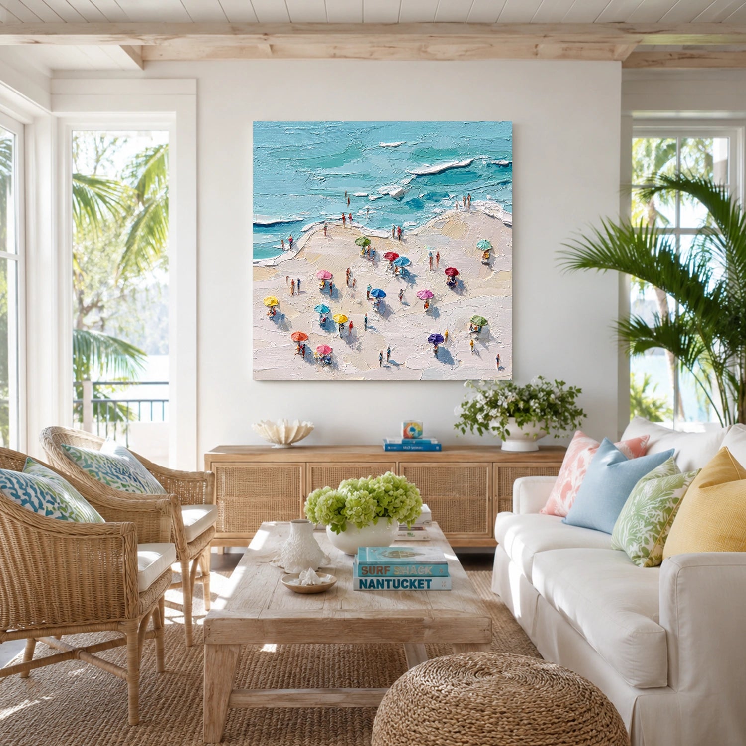 Sea & Sky Abstract Textured Wall Art #MS327